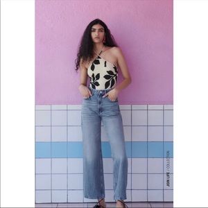 ZARA PRINTED HALTER NECK BODY SUIT🖤